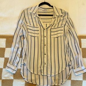 Striped button down top